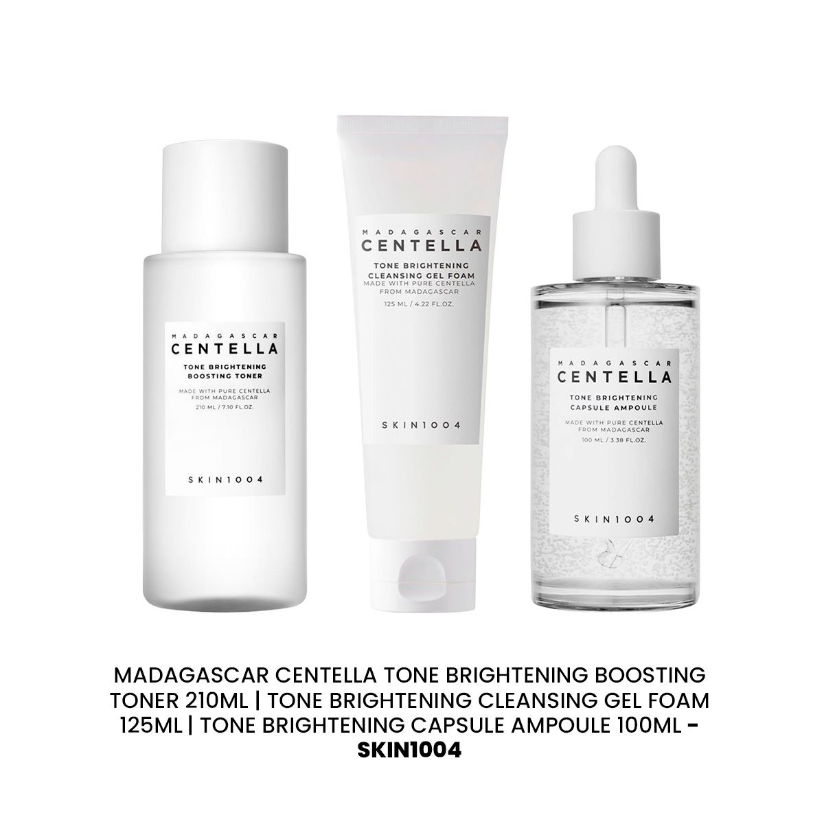 Tone Brightening Gel Foam 125ml + Toner 210ml + Ampoule 100ml SKIN1004